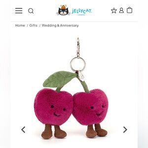 Jellycat Amuseables Cherries Bag Charm